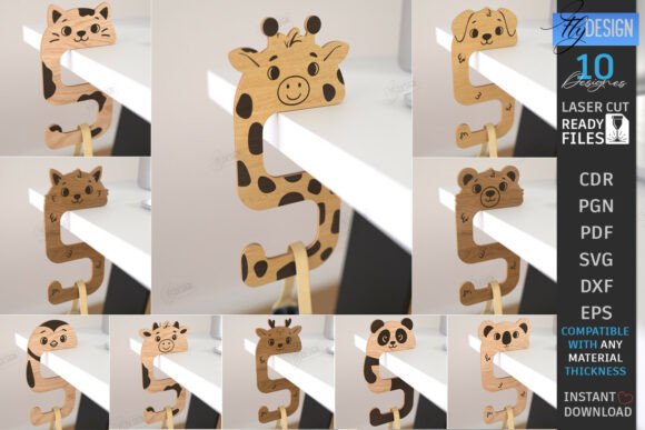 Animal Bag Hook Holders Laser Cut Bundle