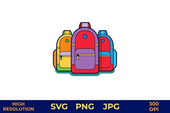 Backpacks Vector Design in Assorted