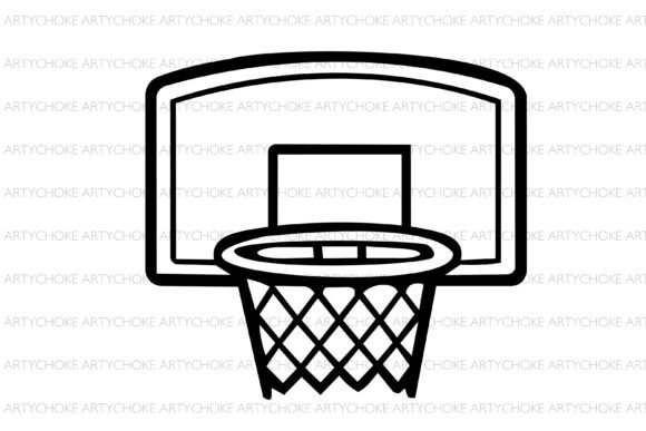 Basketball Hoop Doodle Clipart: Graphics for Sports Branding