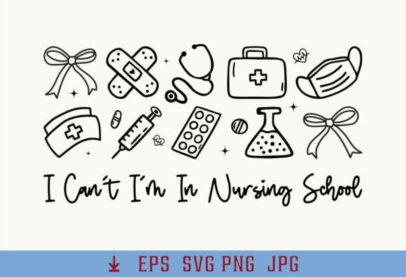 Coquette Nurse I Can't I'm in Nursing Graphics