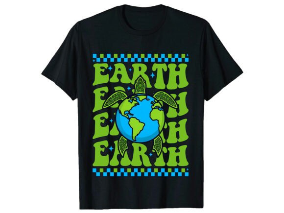 Earth Turtle Graphic Earth Day T-Shirt Graphics