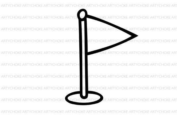 Football Flag Doodle Clipart: Graphics & Icons for Crafters