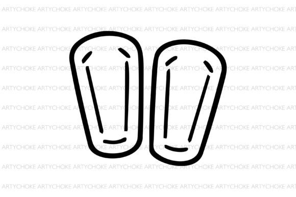 Football Shin Pads Doodle Clipart: Graphics & Icons for Sports Content