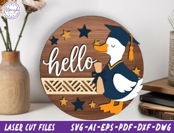 Graduation Goose Door Hanger SVG
