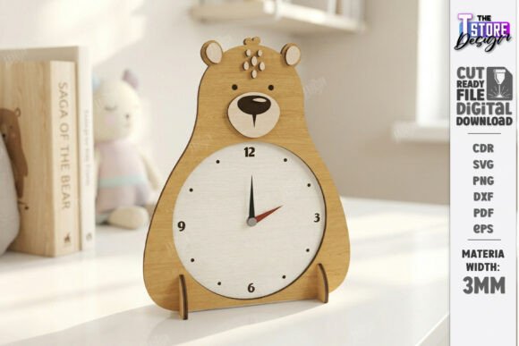 Kids Table Clock SVG for Home Decor