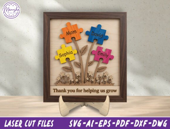 Personalized Puzzle Family Sign SVG for Mother’s Day