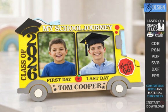 School Graduation Photo Frame Laser Cut