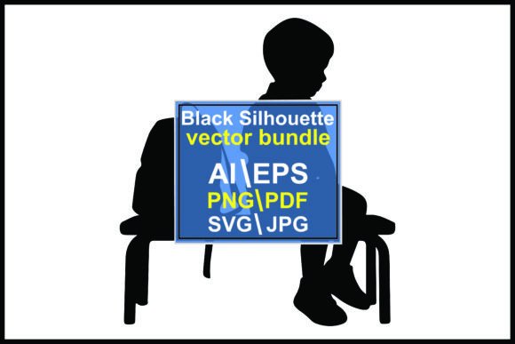 Silhouette of Child Sitting on Bench