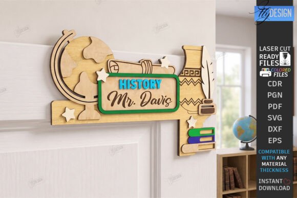Teacher Door Corner Laser Cut School