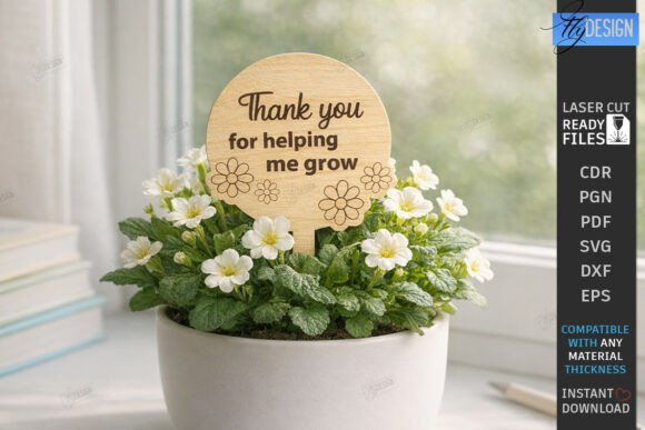 Teacher Plant Stake Laser Cut School