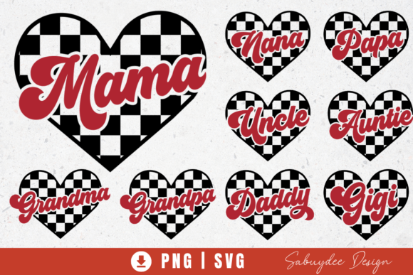 Valentine Heart Checkered Family Bundle