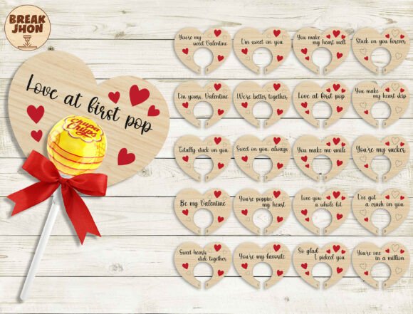 Valentine Lollipop Holder Laser Cut
